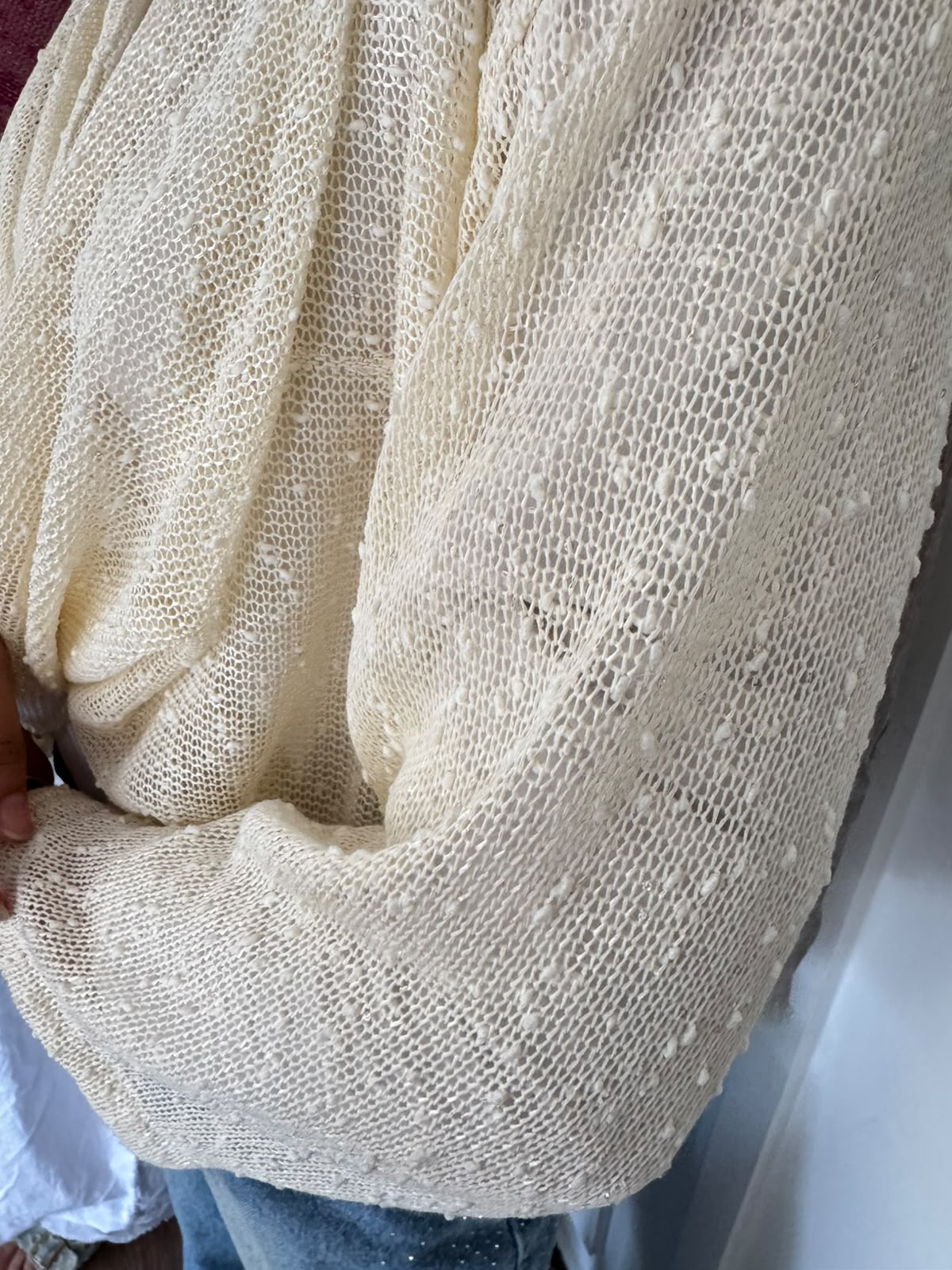 Glow Knit Ivory Blouse